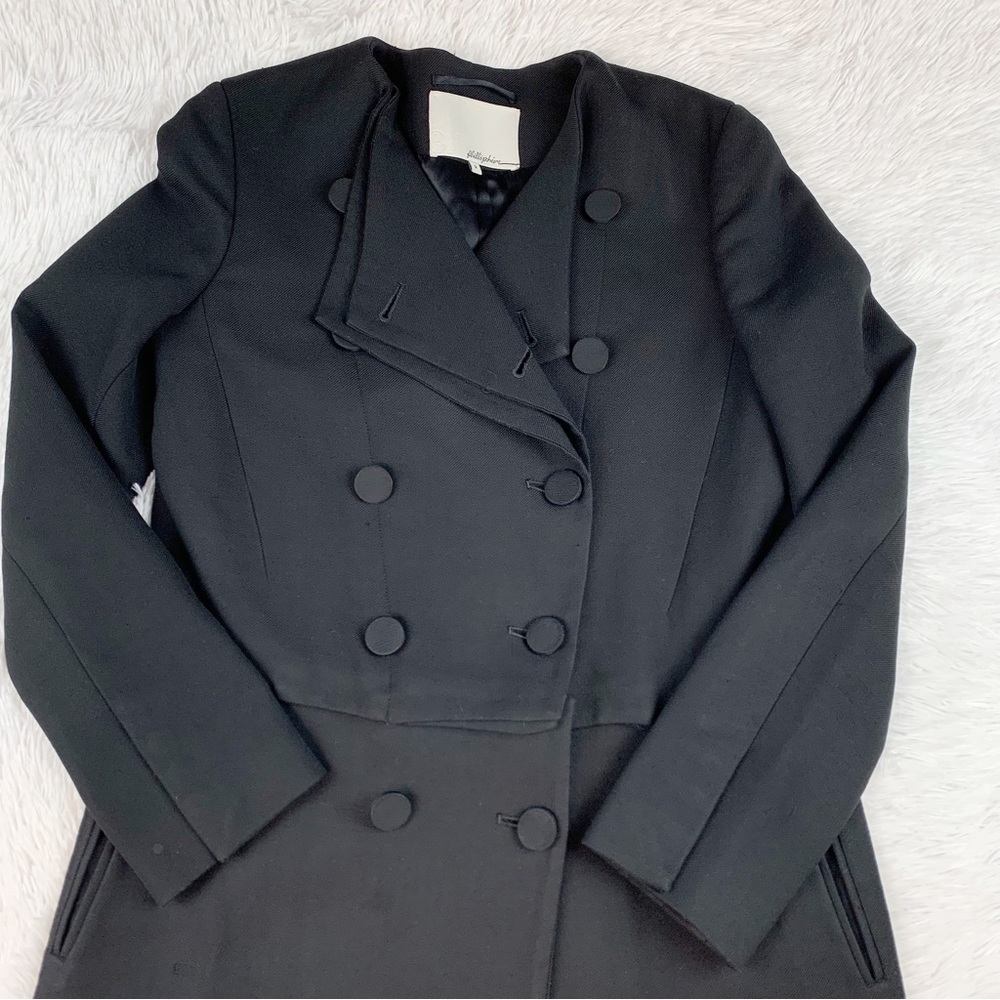 3.1 Philip‎ Lim long sleeve wool blend double breasted long coat - Picture 6 of 12